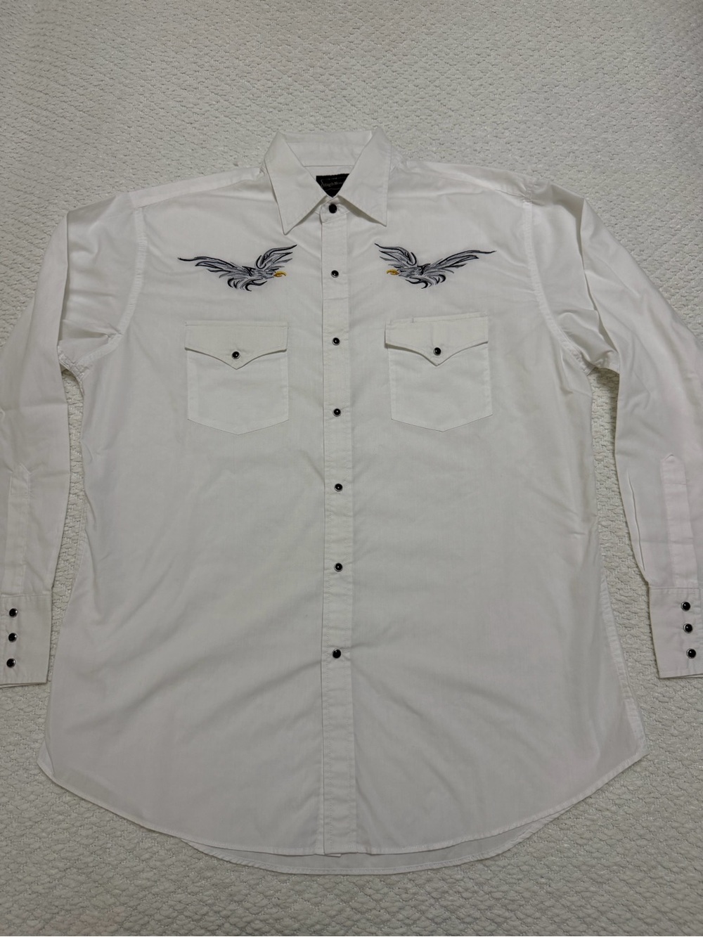 High Noon Eagles Snap Button Long Sleeve Western Shirt Men's Size Large Reg